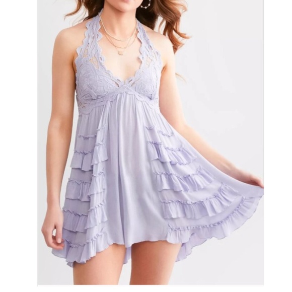 FREE PEOPLE Adella Halter Slip Mini Dress - Picture 1 of 4